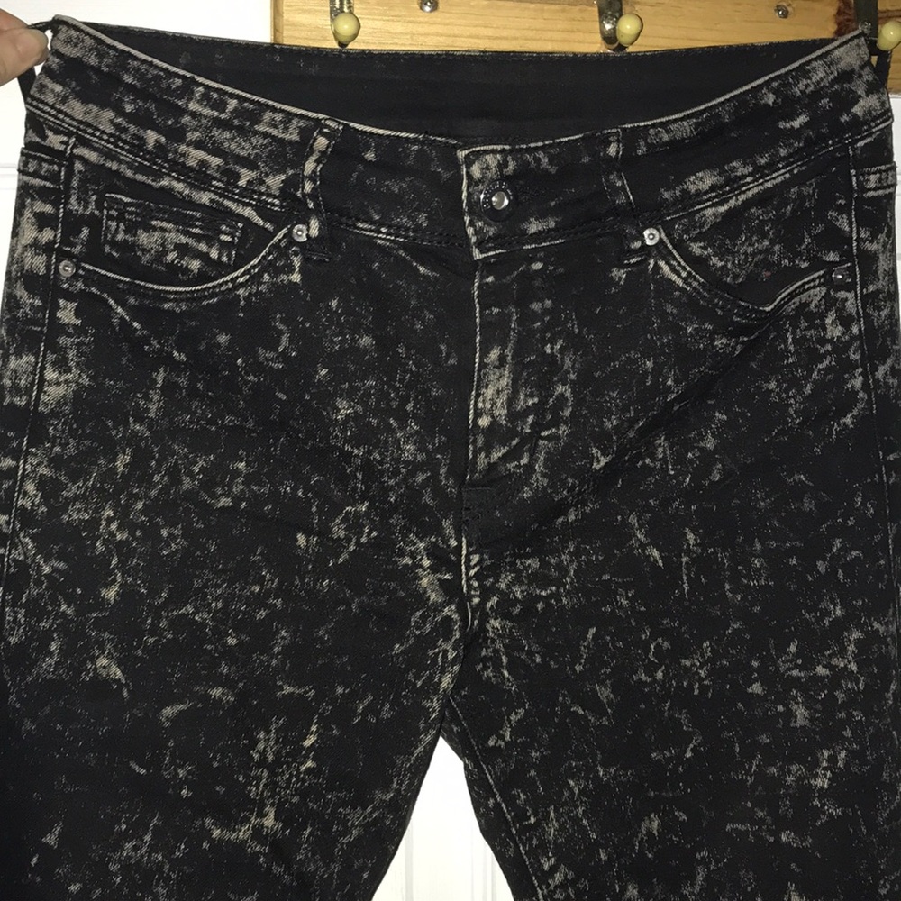 H&M Hi Rise Black Acid Wash Skinny Jeans